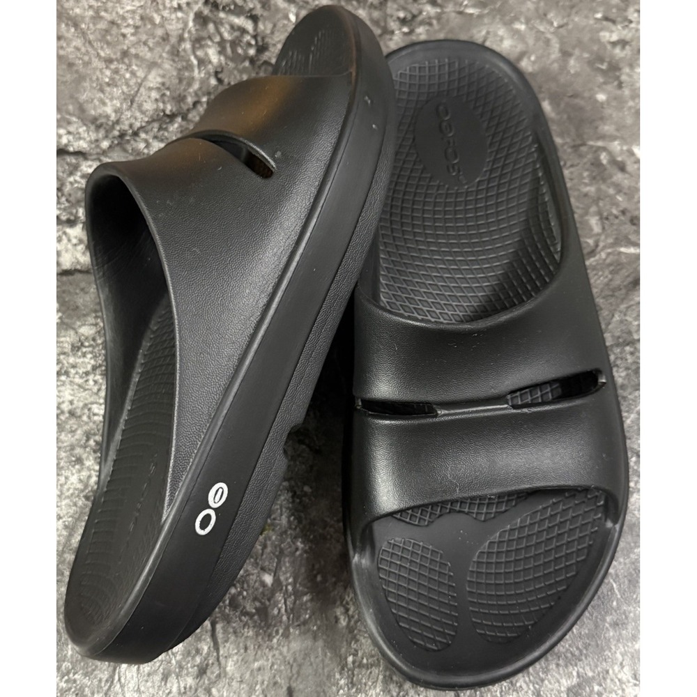 Oofos OOahh Sport Recovery Slides Black Mens 9 Womens 11 Sandals